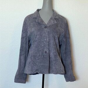 Vintage Brandon Thomas 100% Leather Suede Blazer Blue/Purple color size Medium
